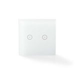Interrupteur intelligent Wi-Fi Nedis WIFIWS20WT, 2 canaux, 300 W, façade en verre blanc Interrupteur intelligent Wi-Fi Nedis WIFIWS20WT, 2 canaux, 300 W, façade en verre blanc