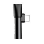 Adaptador Baseus CATL41-01 Tipo C para Tipo C/3,5 mm Preto Alta Fidelidade Adaptador Baseus CATL41-01 Tipo C para Tipo C/3,5 mm Preto Alta Fidelidade