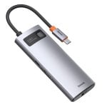 Dock USB-C Baseus Metal Gleam 100W 4K Ultra HD Ethernet 1000Mbps Gris Dock USB-C Baseus Metal Gleam 100W 4K Ultra HD Ethernet 1000Mbps Gris