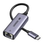 Adaptador Ugreen USB-C a RJ45 2.5G Ethernet, Gris, Masculino, USB Tipo C Adaptador Ugreen USB-C a RJ45 2.5G Ethernet, Gris, Masculino, USB Tipo C