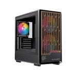 Einarex PULSE PM400 RGB Black Torre Compacta Micro-ATX Vidro Temperado com Frente em Madeira