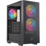 Boîtier PC Einarex Pulse P100 RGB noir avec panneau en verre, compatible avec 6 ventilateurs, cadre de 360 mm Boîtier PC Einarex Pulse P100 RGB noir avec panneau en verre, compatible avec 6 ventilateurs, cadre de 360 mm