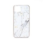 Custodia in silicone antiscivolo ultrasottile Forcell Marble per iPhone 11 Pro Max, bianca