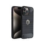 Forcell Carbon iPhone 15 Pro Max Silikon ultradünne rutschfeste schwarze Hülle