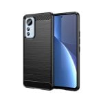 Custodia Forcell Carbon per Xiaomi 12 Lite, protezione antiscivolo, silicone ultra sottile, nero