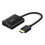Convertisseur audio stéréo HDMI vers VGA en aluminium Ugreen MM102 1920 x 1080 noir Convertisseur audio stéréo HDMI vers VGA en aluminium Ugreen MM102 1920 x 1080 noir