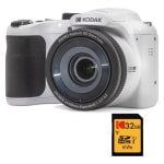 Appareil photo numérique compact Kodak Pixpro AZ255 16 MP avec zoom optique 25x, grand angle 24 mm, carte SD, 32 Go, blanc Appareil photo numérique compact Kodak Pixpro AZ255 16 MP avec zoom optique 25x, grand angle 24 mm, carte SD, 32 Go, blanc
