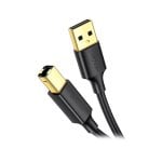 Cable impresora Ugreen US135 USB 2.0 a USB-B 2m blindado plug and play negro Cable impresora Ugreen US135 USB 2.0 a USB-B 2m blindado plug and play negro