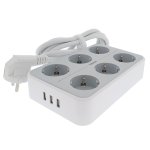 Base múltiple Osca Connect 6 tomas 16A 3 USB A 3600W cable 2m