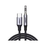 Cable de audio Ugreen Mini Jack 3,5mm a USB-C 1M Reforzado Negro alta durabilidad Cable de audio Ugreen Mini Jack 3,5mm a USB-C 1M Reforzado Negro alta durabilidad