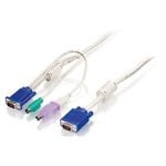 Cable KVM LevelOne 1 a 3 USB PS/2 5m Blanco conexión VGA alta compatibilidad