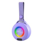 Altavoces Celly Portátiles Bluetooth 5W USB-C con iluminación y gancho violeta