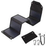 Panel solar Klack 60W portátil 6 paneles plegable 2 USB cable 3en1 mosquetones Panel solar Klack 60W portátil 6 paneles plegable 2 USB cable 3en1 mosquetones
