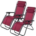 Klack Zero Gravity Tumbona Reclinable y Plegable Roja 2 Unidades Klack Zero Gravity Tumbona Reclinable y Plegable Roja 2 Unidades