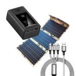 Kit de Emergencia Solar Klack 18W 10000mAh 35W PowerBank Cable 3 en 1 Camuflaje
