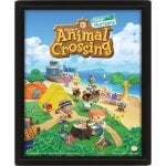 Pyramid Animal Crossing Linsenrasterplakat 3D-Effekt gerahmter schwarzer Kunststoff 23,5x28,5cm