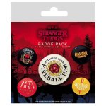 Packung mit Pyramid Stranger Things-Metallabzeichen, 5 Stück, 2,5 cm – 3,8 cm, offizielle Ausgabe