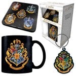 Harry Potter Pyramidenbecher 315 ml + Schlüsselanhänger + Korkuntersetzer, offizielles Lizenz-Sammlerset