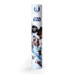 Pyramidenförmiges Star Wars-Etui mit 12 Buntstiften, Spitzer und Radiergummi. Lizenziert.