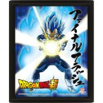 Poster lenticulaire officiel Pyramid Dragon Ball effet 3D 23,5x28,5 cm encadré noir