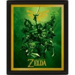 Poster lenticulaire 3D Pyramid The Legend of Zelda avec cadre noir 23,5x28,5 cm