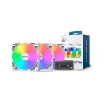 Montech Air Cooling Triple Pack GF120 PWM ARGB 120mm Weiß mit Controller Hub Montech Air Cooling Triple Pack GF120 PWM ARGB 120mm Weiß mit Controller Hub