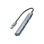 Hub USB 4 in 1 UNICO in lega di alluminio grigio USB 3.0 3xUSB 2.0 11 cm