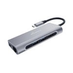 MediaRange USB-C Hub 7in1 Silber 2xUSB 3.2 HDMI RJ45 SD USB-C 60W Stromversorgung MediaRange USB-C Hub 7in1 Silber 2xUSB 3.2 HDMI RJ45 SD USB-C 60W Stromversorgung