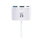 Adaptador UNI AD1532 USB-C a USB-A HDMI USB-C 87W Carga Rápida Aluminio Plata Adaptador UNI AD1532 USB-C a USB-A HDMI USB-C 87W Carga Rápida Aluminio Plata