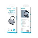 Adaptador UNICO AD0245 USB C a HDMI, VGA, Aluminio, HDMI 4K 30Hz, 6.19cm, Gris Adaptador UNICO AD0245 USB C a HDMI, VGA, Aluminio, HDMI 4K 30Hz, 6.19cm, Gris