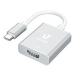 Adaptador USB-C a HDMI UNICO AD1848 aluminio 4K 30Hz 17,5cm plata