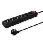 Savio LZ-01 Régua com 5 Tomadas Tipo E, 1.5m, Interruptor 2500W Preta