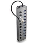 Hub NGS 10 puertos USB 3.0 5Gbps IHUB10 con interruptores y alimentación externa