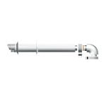 Kit evacuación de humos Ariston Next Evo SFT horizontal 1m tubo 60/100mm codo 90º blanco