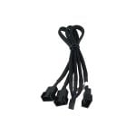 Phobya PWM Y-Kabel ummantelt 1x4 Pin auf 3x4 Pin 30cm Stecker/Buchse Schwarz Mesh Phobya PWM Y-Kabel ummantelt 1x4 Pin auf 3x4 Pin 30cm Stecker/Buchse Schwarz Mesh