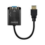 Adaptador HDMI a VGA Savio AK-76 1080p Negro con Audio 3.5mm Plug and Play Adaptador HDMI a VGA Savio AK-76 1080p Negro con Audio 3.5mm Plug and Play