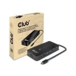 Club 3D USB Hub 7 in 1 USB-C 2x HDMI 2x USB-A RJ45 Audio 100W Schwarz
