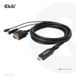 Adaptador Club 3D CAC-1712 HDMI a VGA con audio 2m 1080p chapado oro negro
