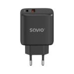 Cargador Savio LA-06 30W Dual USB 3.0 1*PD 1*USB(A) Protección Negro Cargador Savio LA-06 30W Dual USB 3.0 1*PD 1*USB(A) Protección Negro