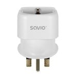 Adattatore Viaggio Savio AP-04 Compatibile Tipo C/E/F a UK 3250W 100-250V Bianco Adattatore Viaggio Savio AP-04 Compatibile Tipo C/E/F a UK 3250W 100-250V Bianco
