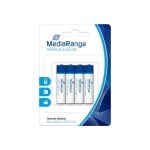 Mediarange MRBAT101 AAA Alcaline 1,5 V 724 mAh, 4 pièces en blister