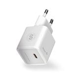 Hune Eco Cargador Mini 20 W Puerto USB-C Carga Rápida Blanco Nieve