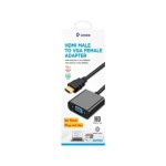 Adaptateur HDMI vers VGA Unico Plus 18 cm PVC ABS noir 6 mm mâle vers femelle Adaptateur HDMI vers VGA Unico Plus 18 cm PVC ABS noir 6 mm mâle vers femelle