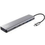 Stazione di docking TRUST Dalyx USB-C 7 in 1 2xHDMI DisplayPort 100W Grigio Stazione di docking TRUST Dalyx USB-C 7 in 1 2xHDMI DisplayPort 100W Grigio