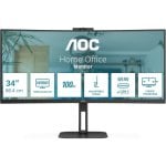 AOC CU34V5C/BK 34" VA UltraWide QHD 100Hz Altura Ajustable Altavoces MultiView Curvo USB-C AOC CU34V5C/BK 34" VA UltraWide QHD 100Hz Altura Ajustable Altavoces MultiView Curvo USB-C