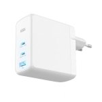 Ksix Carregador 100W com Gan, PPS, Power Delivery, Materiais Sustentáveis, 2x USB-C + 1x USB-A, Branco
