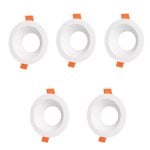 Aro fijo empotrable JANDEI GU10/MR16 pack 5 unidades Ø88mm blanco policarbonato