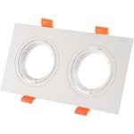 Aro empotrable rectangular JANDEI basculante blanco policarbonato GU10/MR16 frontal
