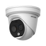Câmara IP térmica/óptica Hikvision DS-2TD1228-7/QA(O-STD) de 4 MP com deteção inteligente