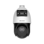 Câmara IP Dome PTZ Hikvision com lente dupla de 4 MP PoE e zoom de 25X ColorVu DarkFighter para ambientes exteriores IP66 Câmara IP Dome PTZ Hikvision com lente dupla de 4 MP PoE e zoom de 25X ColorVu DarkFighter para ambientes exteriores IP66